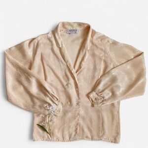 Vintage pale peach satin blouse
